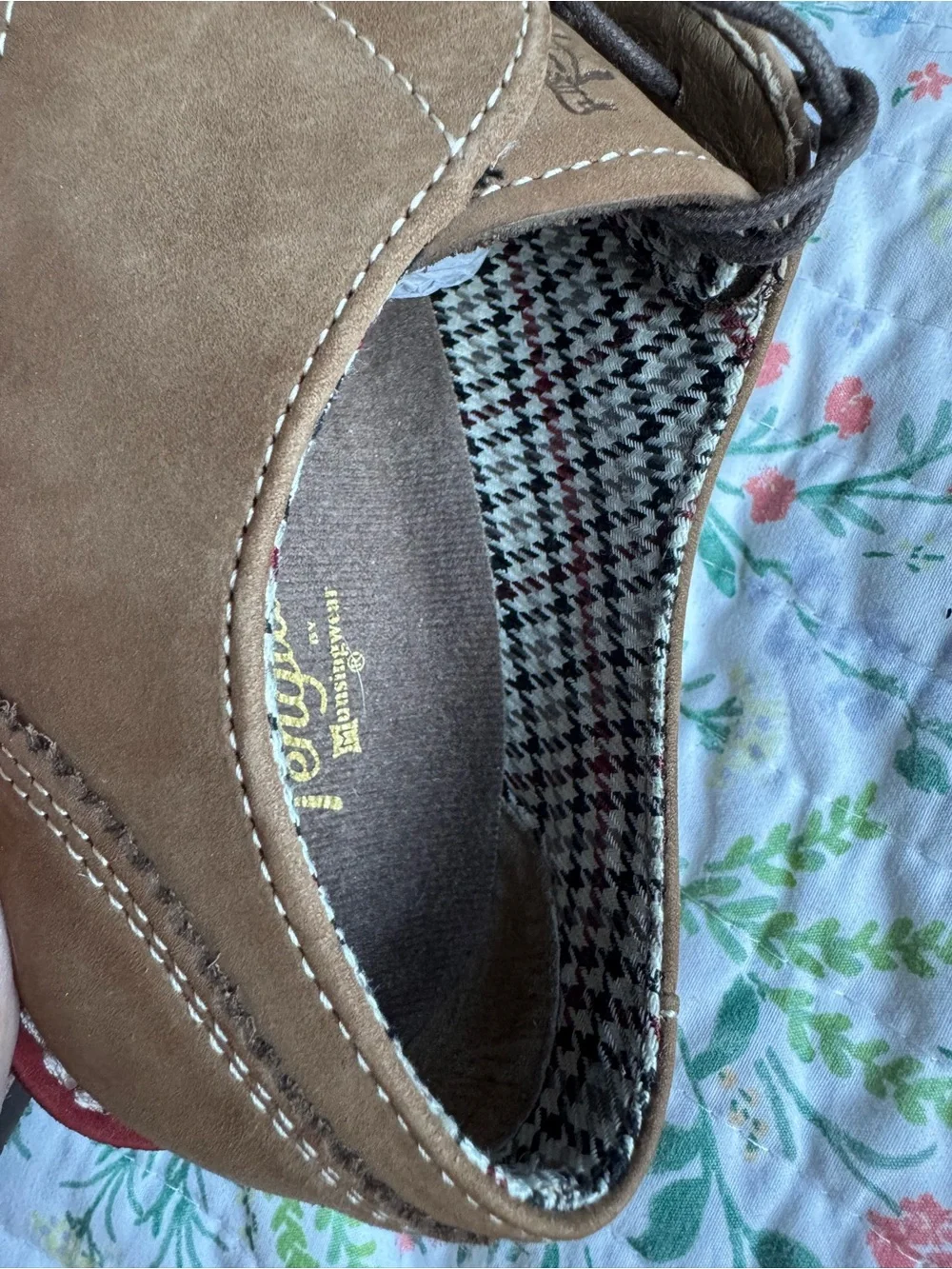 Original Penguin Tan Lace-Up Derby Shoes with Red-Welt Detail